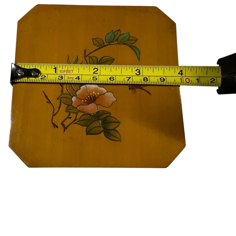 Vintage Hand Painted Wooden‎ Trinket Jewelry Box 4